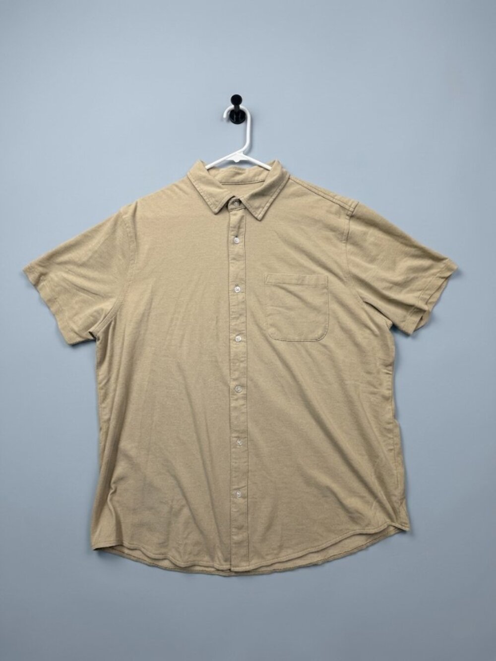 George Shirt Mens XLarge Knit Sandstorm Short Sleeve Button Up NWT